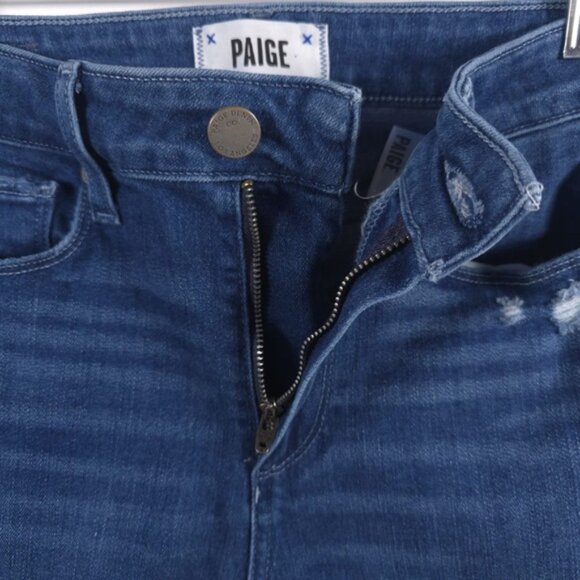 PAIGE‎ HOXTON SLIM Distressed Raw Hem Jeans Stretch Size 25 - Picture 5 of 13